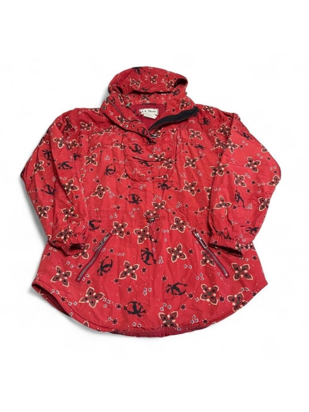 90's Vintage L.L.Bean Pullover Windbraker Women's Medium Bandana Skier Outdoor
